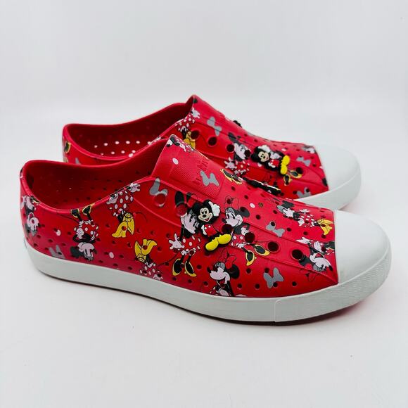 Native Disney Unisex Slip On Shoe Red Minnie Mouse w/Mickey & Minnie Charms W10 - Picture 2 of 11